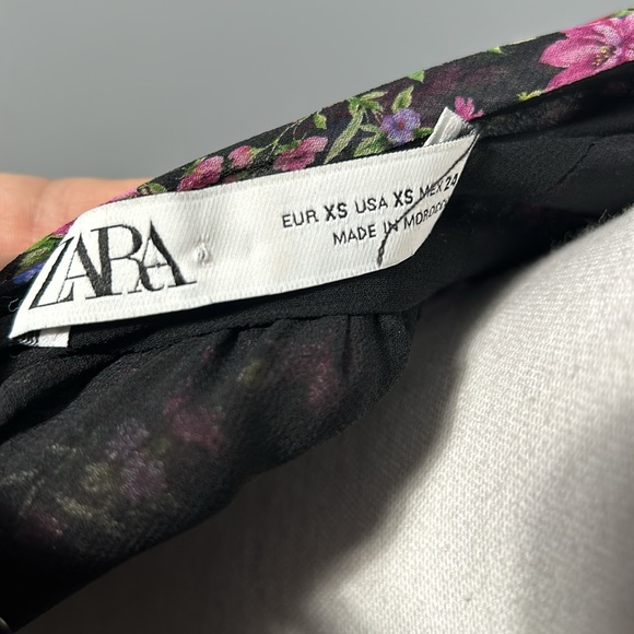 Zara Chiffon Floral Ruffle Strap Layered Skirt size XS - Picture 11 of 11